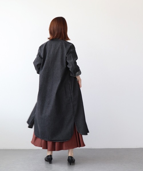 blanc basque（ブランバスク） ワンピース パールボタン ダンガリー