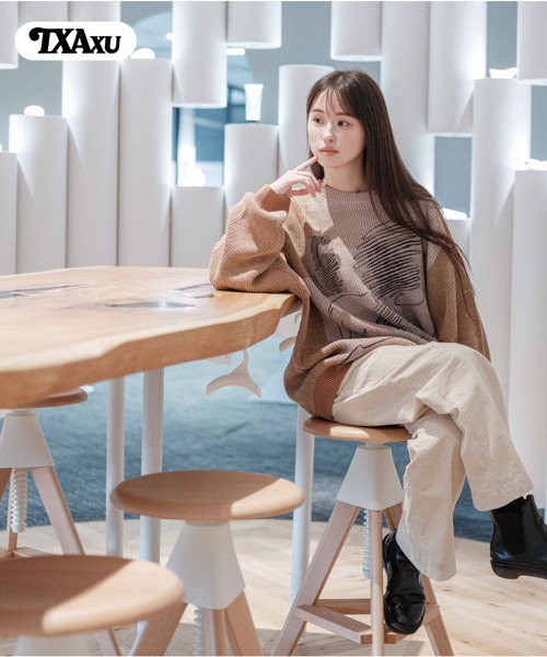 TXA セーター ニット AICON Printed Knit Pullover メンズ レディース