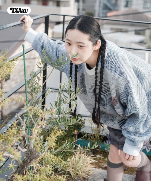 TXA セーター ニット AICON Printed Knit Pullover メンズ レディース