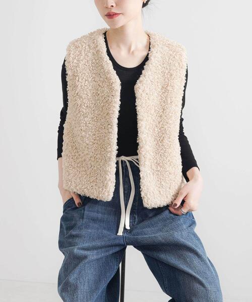 アーバンリサーチ ECOPEL カーリー ファー ベスト アイボリー セール】ECOPELカーリーファーベスト（ベスト）｜URBAN RESEARCH