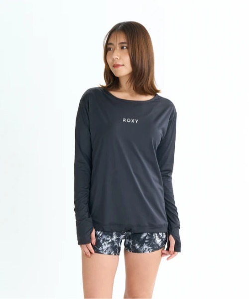 roxy レディース　水着セット　ラッシュガード　3点セット　黒　S Roxy ROXY STEP ウィメンズ ラッシュTシャツ付き 水着 3点セット