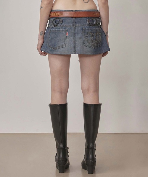 スカート Layered Cut-Off Vintage Fancy Mini-Skirt SCULPTOR（スカルプター） スカート Apron Layered Mini Skirt