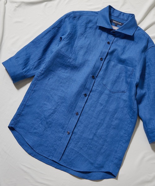 「UNION STATION」 7分袖シャツ S ブルー メンズ_画像10