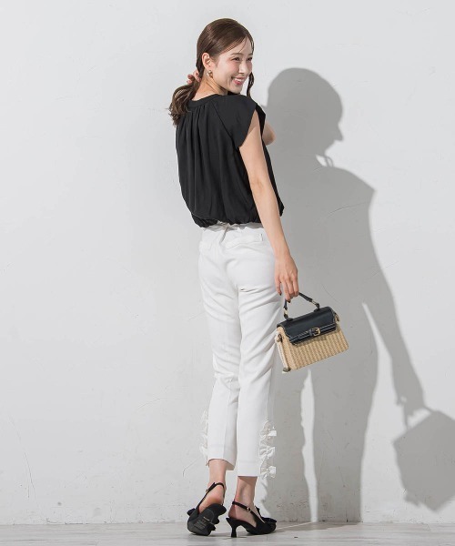 「QUEENS COURT」 半袖ブラウス M ブルー レディース_画像7