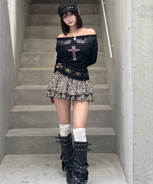 スカート babylclub Leopard Bonbon Mini Skirt ZIPPER CLUB スカート leopard tiered mini skirt : ZOZOTOWN Yahoo!店