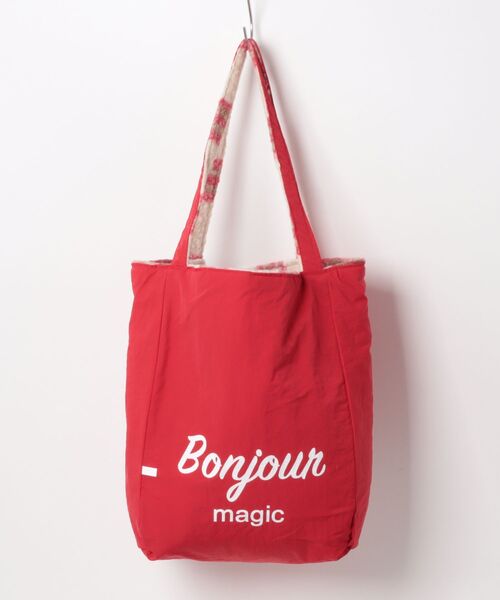 Mignonjour トートバッグ Mignonjour/チェック ヒョウ柄リバーシブル