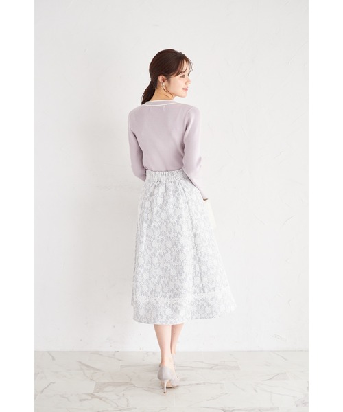 ドゥロワー　レースフレアスカート36 美品 Drawer レーススカート 36 ドゥロワー レースフレアスカート36 美品