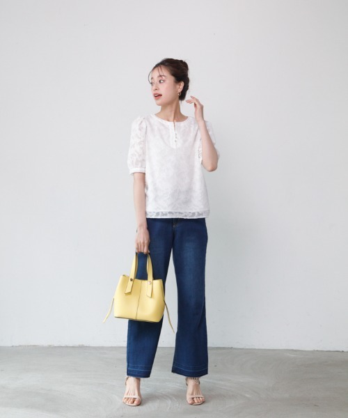 「M.deux」 半袖ブラウス MEDIUM オフホワイト レディース_画像2