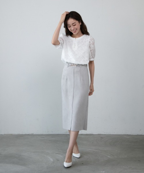 「M.deux」 半袖ブラウス MEDIUM オフホワイト レディース_画像4