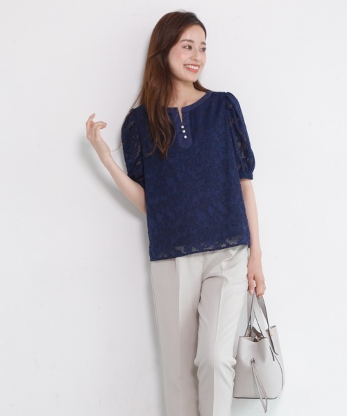 「M.deux」 半袖ブラウス MEDIUM オフホワイト レディース_画像6