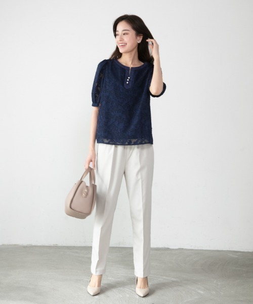 「M.deux」 半袖ブラウス MEDIUM オフホワイト レディース_画像7