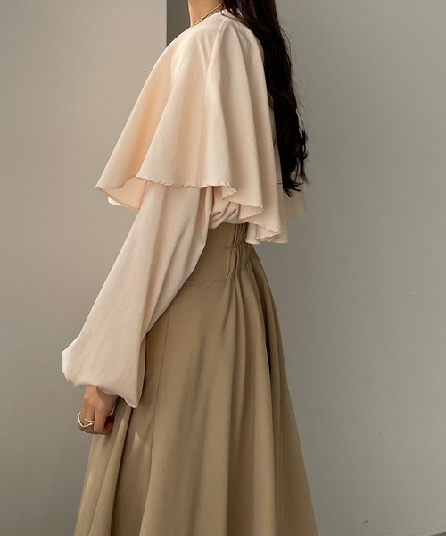 「Louere」 長袖ブラウス LARGE モカ レディース_画像2