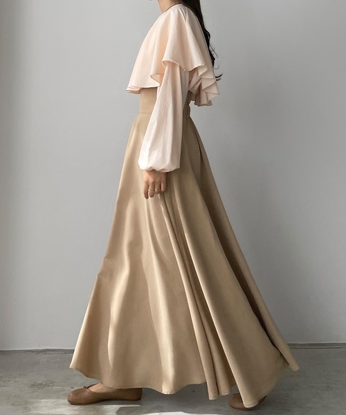 「Louere」 長袖ブラウス LARGE モカ レディース_画像7