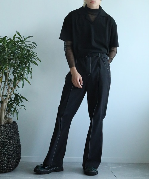 「aimoha」 半袖ポロシャツ LARGE ブラック メンズ_画像8