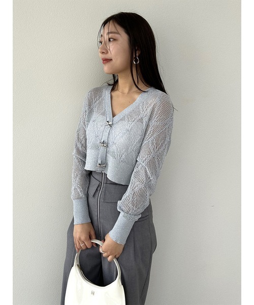 SNIDEL（スナイデル） ニットカーディガン FREE ライトブルー