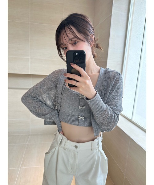 SNIDEL（スナイデル） ニットカーディガン FREE ライトブルー