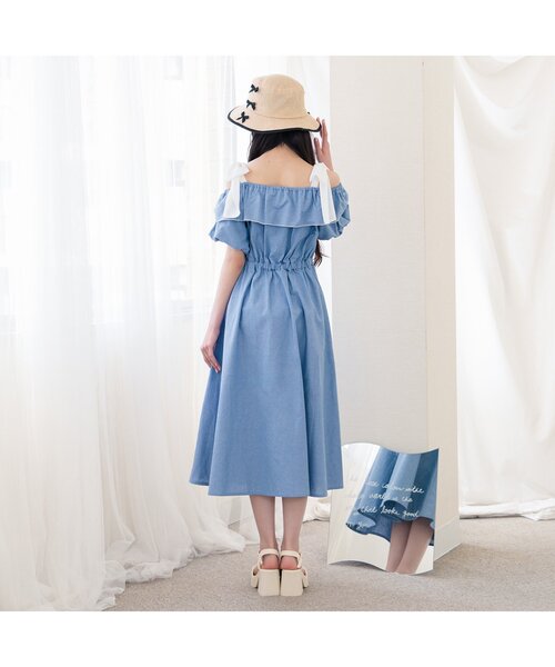 「algy」 「KIDS」半袖ワンピース SMALL インディゴブルー キッズ_画像3