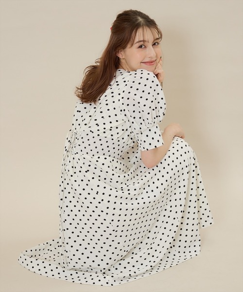 「SWINGLE」 7分袖ワンピース MEDIUM ブラック系その他 レディース_画像2