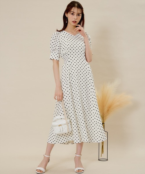 「SWINGLE」 7分袖ワンピース MEDIUM ブラック系その他 レディース_画像3