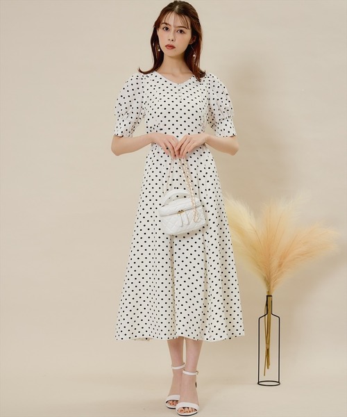 「SWINGLE」 7分袖ワンピース MEDIUM ブラック系その他 レディース_画像4