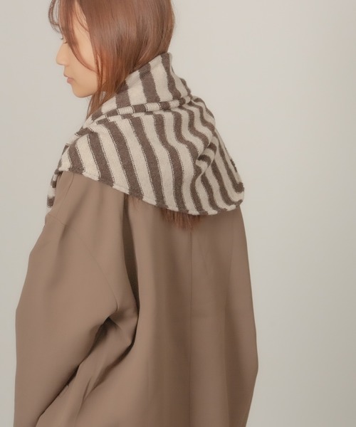 グッチ マフラー ウール ニット ストール タイガー ボーダー レディース Chiina マフラー ストール Chiina /ボーダー柄 ニットフードマフラー