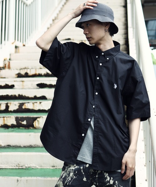 「U.S. POLO ASSN.」 半袖シャツ MEDIUM ブラック メンズ_画像9