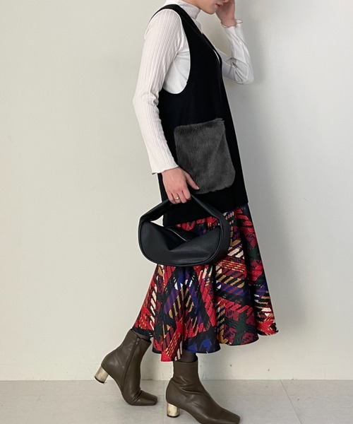 「DOLLUPOOPS」 サロペットスカート 38 バーガンディー レディース_画像3