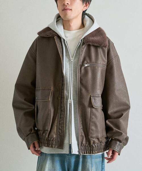 VINTAGE 襟ファー　フライトジャケット　G-1 ブルゾン　メンズ　古着 オンライン 通販ファッション - VINTAGE 襟ファー フライトジャケット