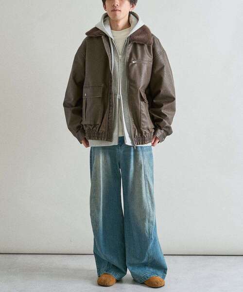 VINTAGE 襟ファー　フライトジャケット　G-1 ブルゾン　メンズ　古着 オンライン 通販ファッション - VINTAGE 襟ファー フライトジャケット