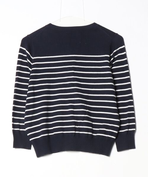 「UNIVERVAL MUSE」 ボーダー柄ニットカーディガン - ネイビー レディース_画像2
