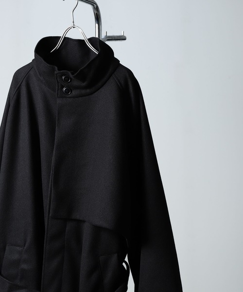 メンズ Casper John ブークレショートモッズコート ブラック