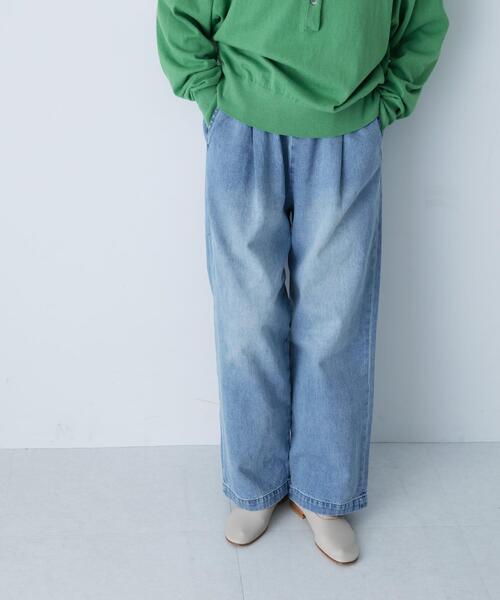 かぐれ ジーンズ デニム デニムパンツ フェードデニムイージーパンツ