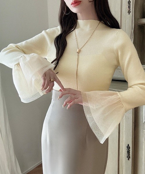 「Meiru」 長袖ニット MEDIUM ブラック レディース_画像2