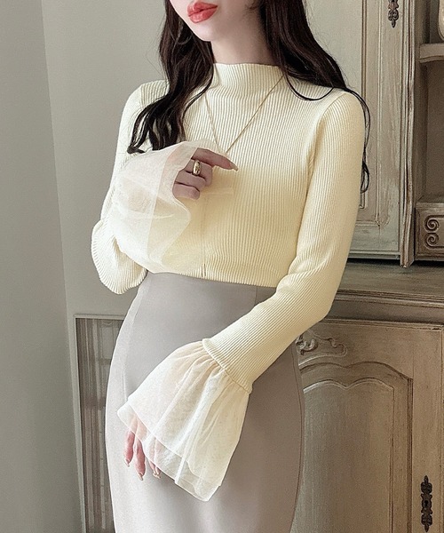 「Meiru」 長袖ニット MEDIUM ブラック レディース_画像3