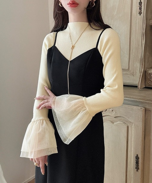 「Meiru」 長袖ニット MEDIUM ブラック レディース_画像5