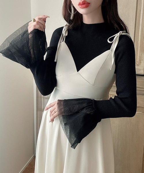 「Meiru」 長袖ニット MEDIUM ブラック レディース_画像9