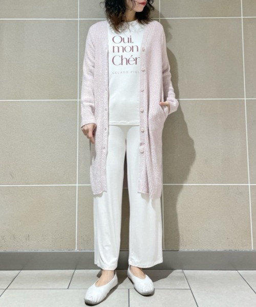 gelato pique（ジェラートピケ） ニットカーディガン ONE SIZE ピンク