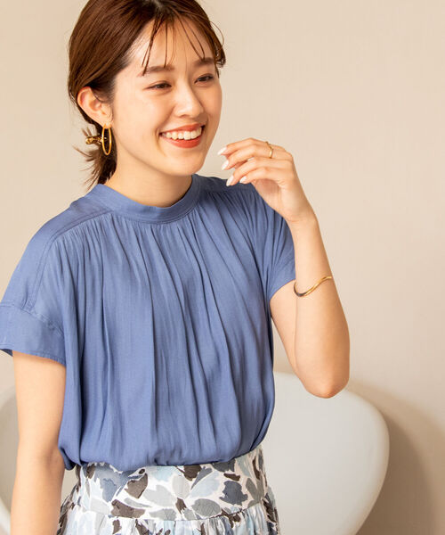 「NOLLEY'S」 半袖ブラウス FREE ライトブルー レディース_画像8
