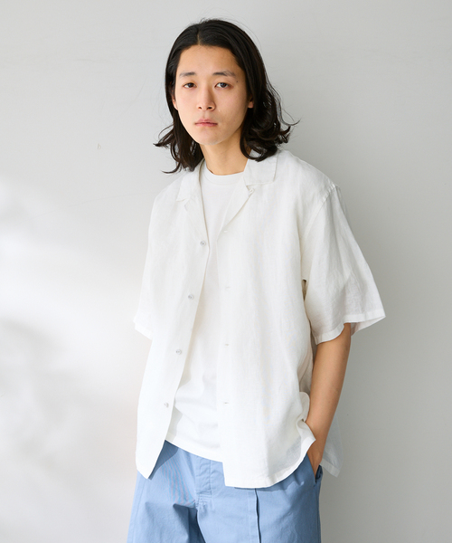 B.C STOCK（ベーセーストック） シャツ 半袖 ヨーロッパリネン100
