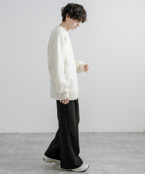 「Rocky Monroe」 「Beno」長袖ニット M ベージュ メンズ_画像5