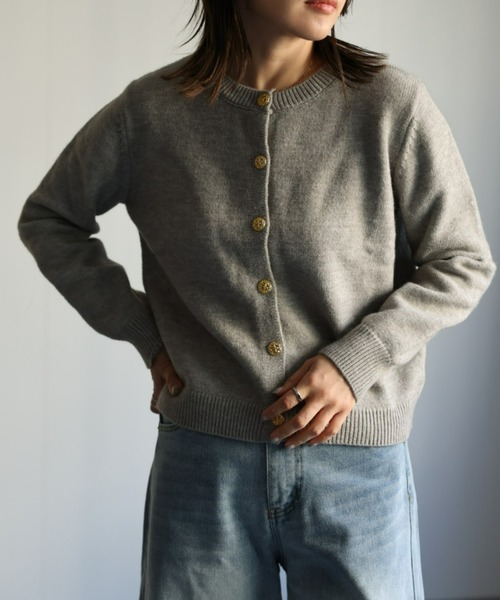 「ap retro」 ニットカーディガン FREE ブラウン レディース_画像2