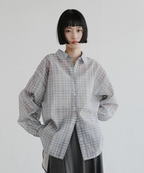ブラウス シャツ シアーシャツＬＳ  605853 レディースの画像