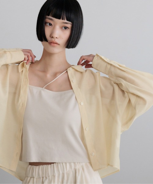 ブラウス シャツ シアーシャツＬＳ  605853 レディースの画像