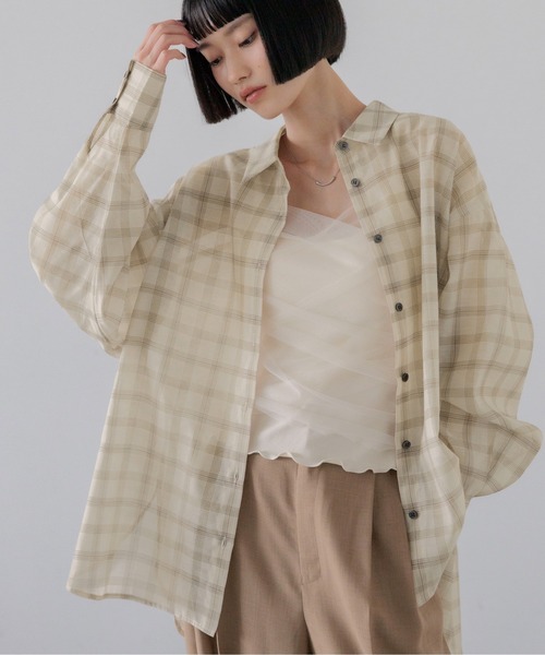 ブラウス シャツ シアーシャツＬＳ  605853 レディースの画像