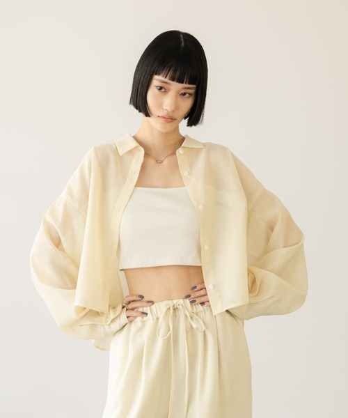ブラウス シャツ シアーシャツＬＳ  605853 レディースの画像