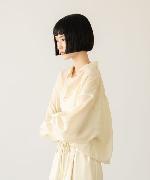 ブラウス シャツ シアーシャツＬＳ  605853 レディースの画像