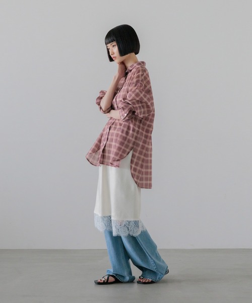 ブラウス シャツ シアーシャツＬＳ  605853 レディースの画像