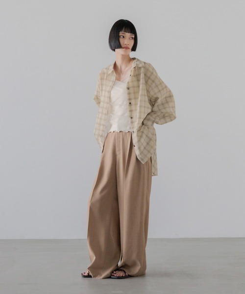 ブラウス シャツ シアーシャツＬＳ  605853 レディースの画像