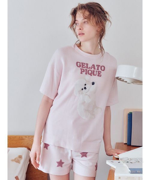 gelato pique ルームウェア　テディベア　ホワイト　上下セット 新品未使用 ジェラートピケ ルームウェア クマベア Steiff テディベア