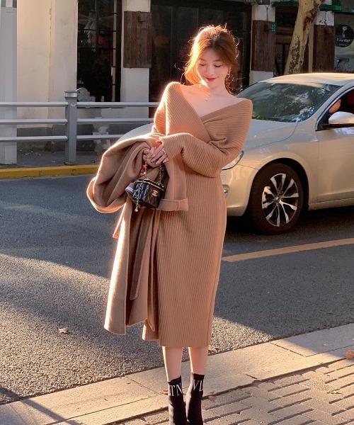 「LADY LIKE」 長袖ワンピース M ブラック レディース_画像3